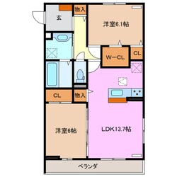 中川原駅 徒歩7分 1階の物件間取画像